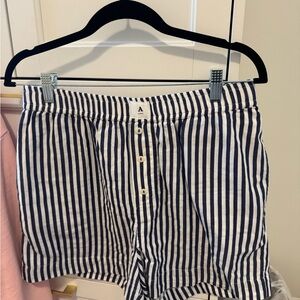 Anthropologie Striped Navy and White Women's Shorts